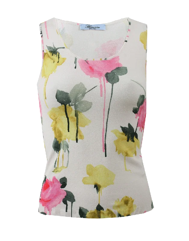 Rose Print Tank Athletic Women's 