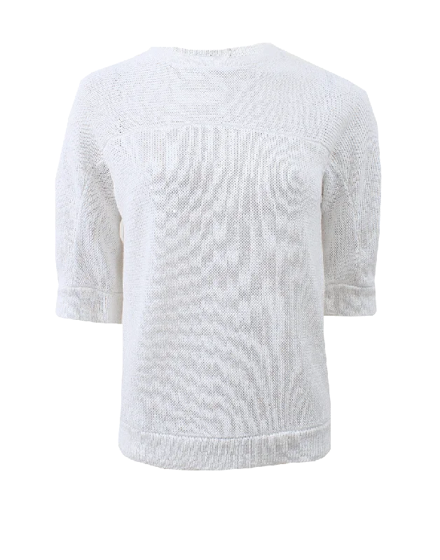 Curved Chest Silk Knit Tee Scandinavian