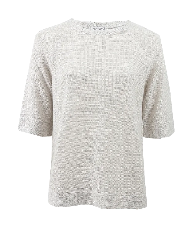 Wide Neck Paillette Pullover Modern Women's 