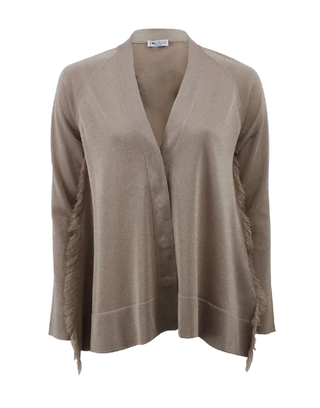 Cardigan With Fringe Detail European