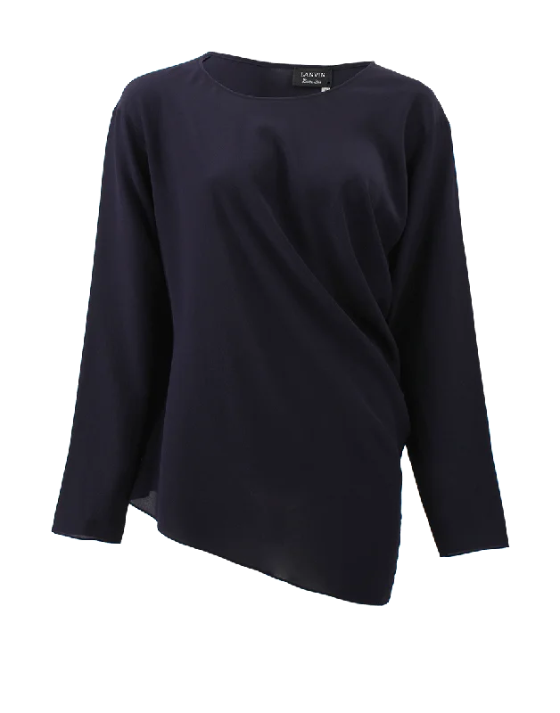 Crewneck Top With Ruched Side