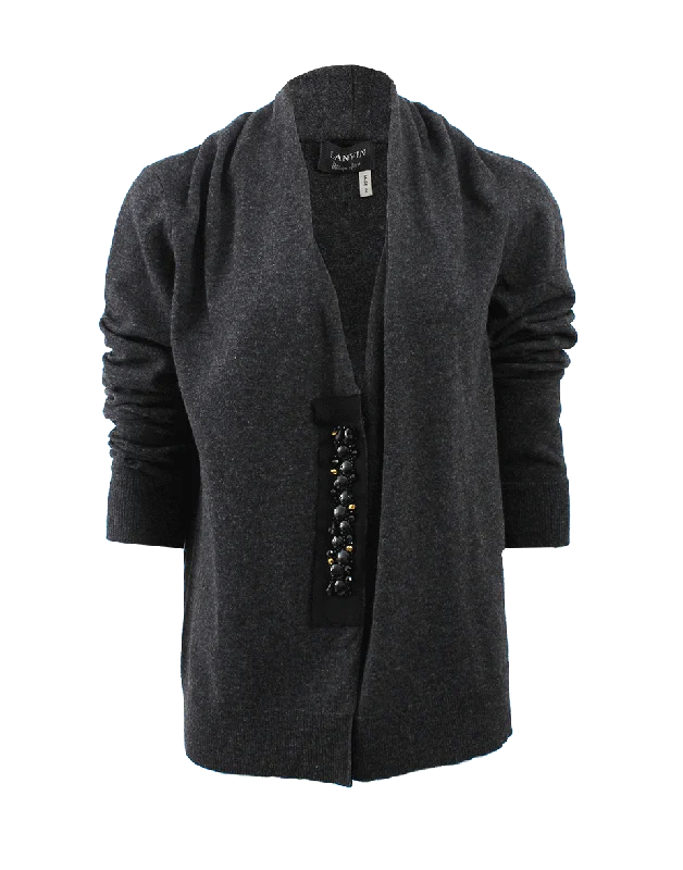 Jeweled Button Placket Cardigan