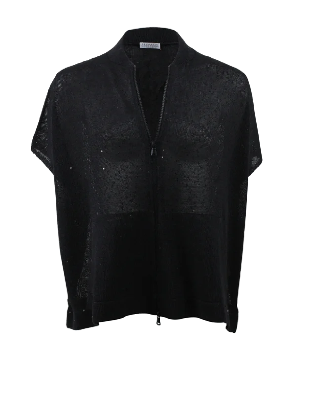 Pailette Zip Cardigan Contemporary 