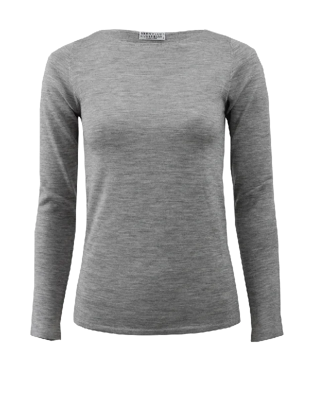 Cashmere Boatneck Pullover Trendy Women's Oversized