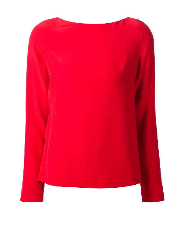Bi-Color Ruffle Blouse Sustainable Organic