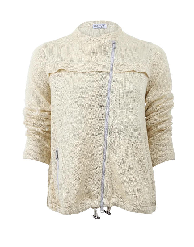 Paillette Zip Up Cardigan Luxurious Women's High -  end
