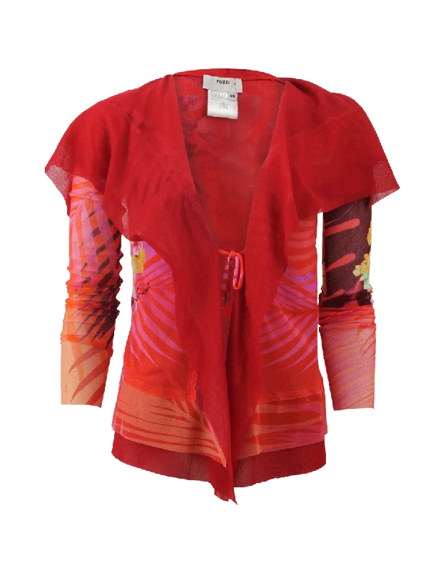 Cascade Printed Cardigan Practical Women's Quick - dry
