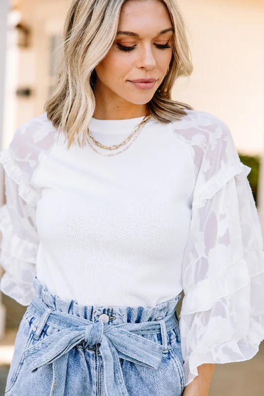 Too Close White Lace Blouse