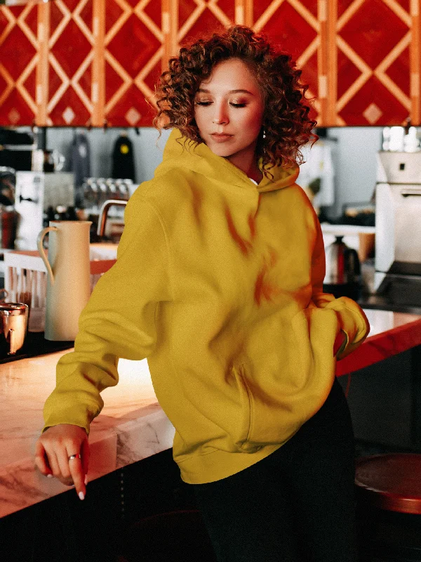 Basic Mustard Yellow Winter Hoodies Tough Women's Military - inspired