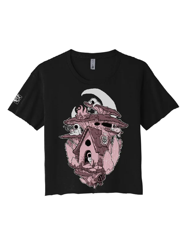 Mushroom House · Cropped T-Shirt Casual Women's Japanese 