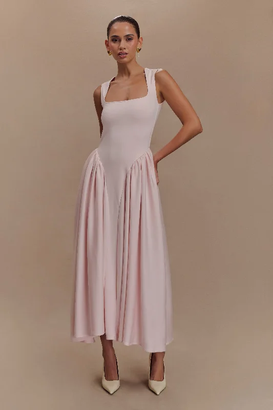 Sharon Scuba Jersey Midi Dress - Ballet Pink Dynamic Women's Moto