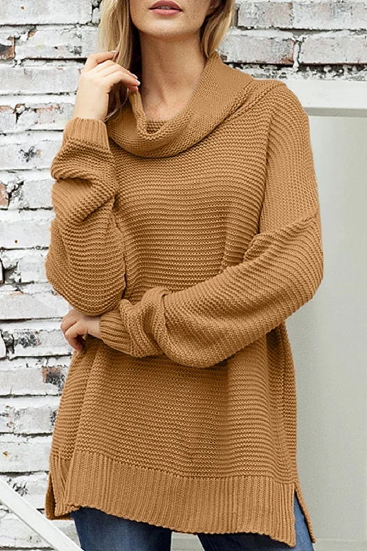 Side Slit Turtleneck Long Sleeve Sweater | Winter Sweater | Sweater Weather Street