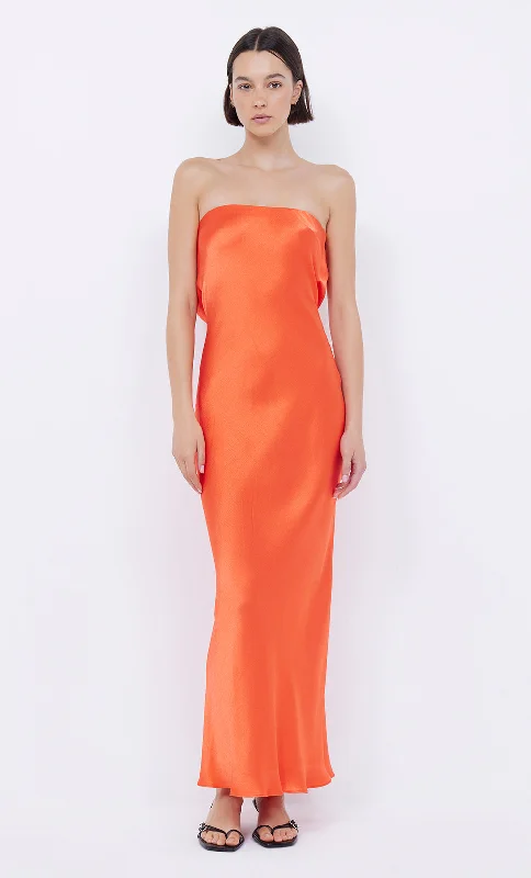MOON DANCE STRAPLESS DRESS - FIRE RED Tough Women's Military - inspired
