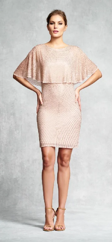 Aidan Mattox - 54473370 Cape Sleeve Beaded Chiffon Cocktail Dress Classic Women's Tweed Aidan Mattox - 54473370 Cape Sleeve Beaded Chiffon Cocktail Dress Classic Women's Tweed