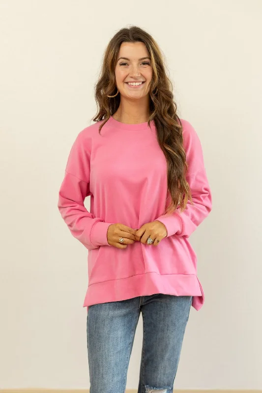 Micro Fleece Crewneck, Pink Artistic Women's Avant - 