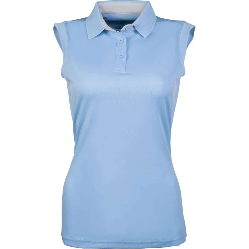 HKM Polo Classico Sans Manche Bleu clair Bold Women's Animal Print