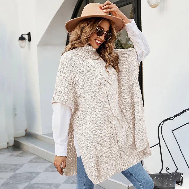 Fashion Solid Color High Neck Knit Twist Sweater Wholesale Womens Tops purpose