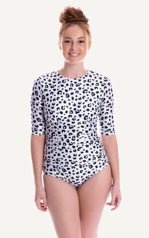 Ava Half Sleeve One Piece Swimsuit | Leopard Luxurious Women's High -  end