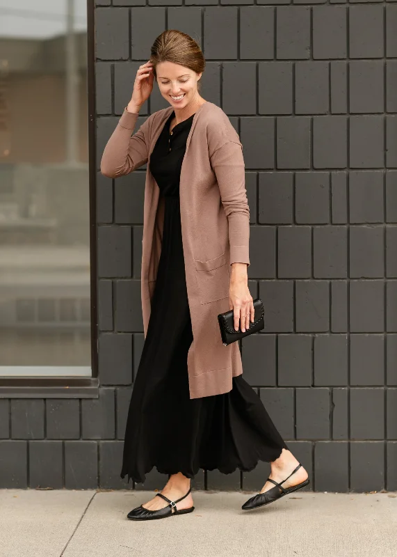 Essential Long + Soft Cardigan Polished Women's Silk