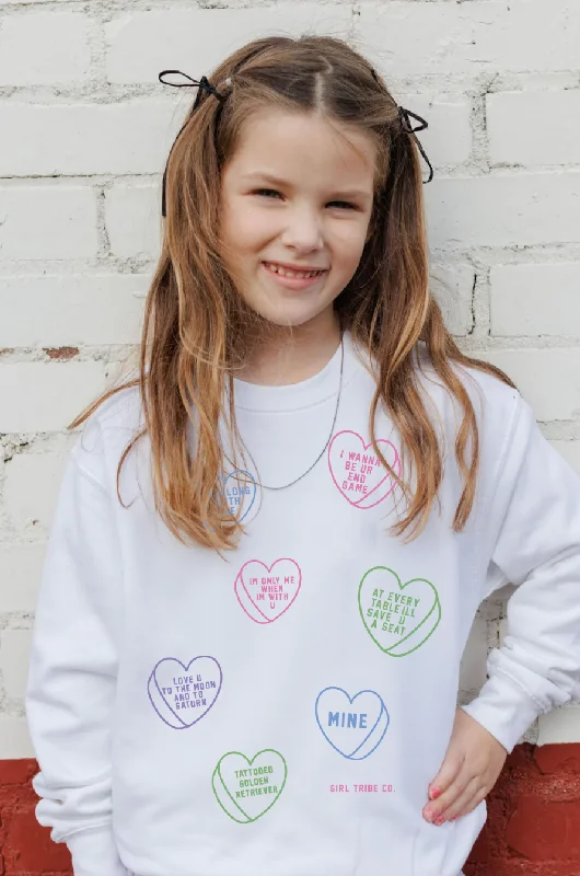 Youth Conversational Hearts Sweatshirt