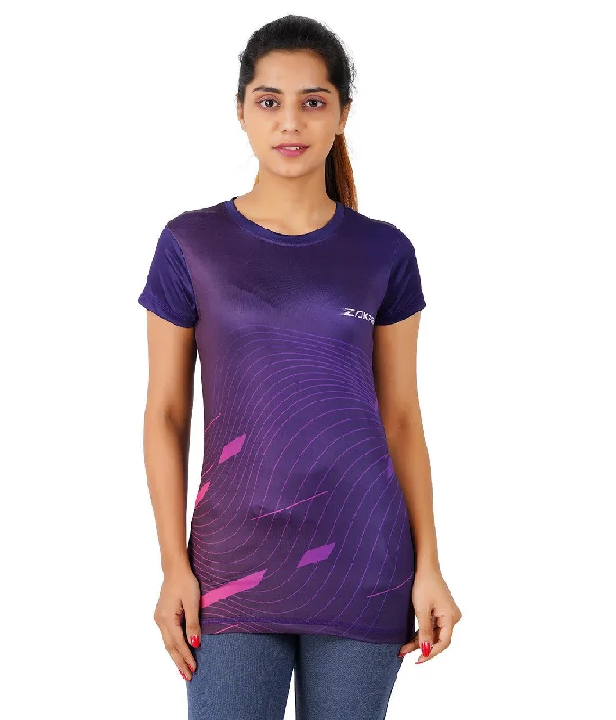 Zakpro Sports Women's Cycling T-Shirt (Purple Wave)