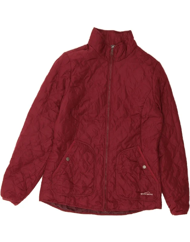 EDDIE BAUER Womens Quilted Jacket UK 16 Large Red Polyester