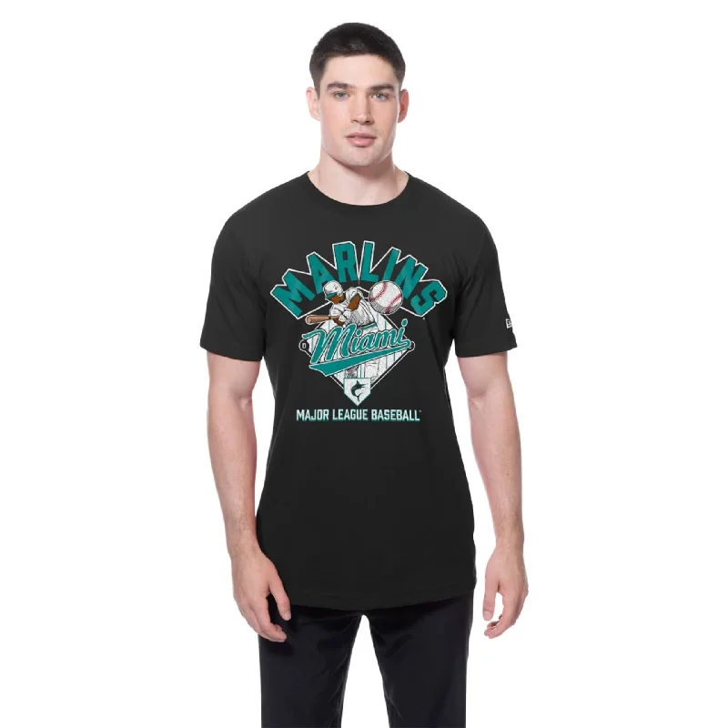 Miami Marlins MLB Batting Practice Black T-Shirt Youthful Women's Anime - inspired