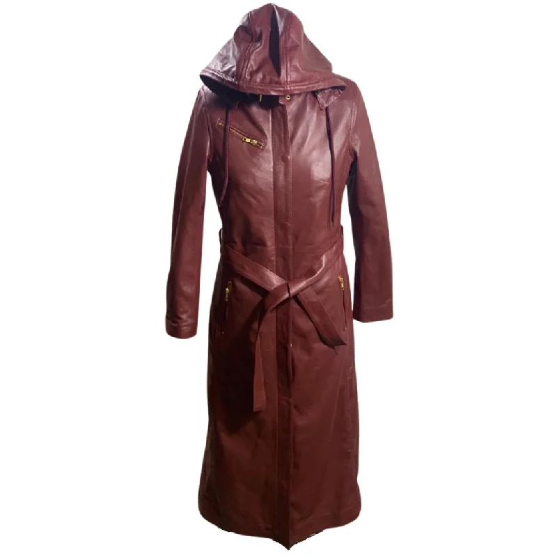 Nora's Trendy Women's long hooded overcoat Country