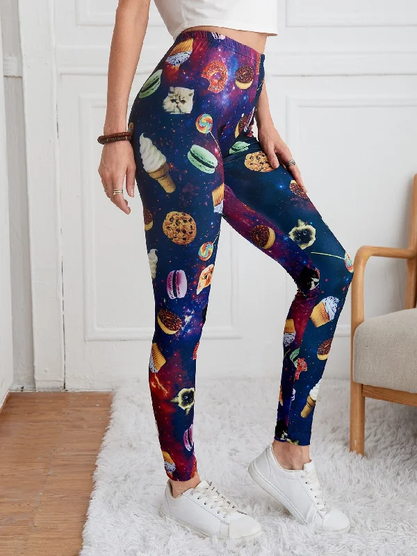 Casual Cartoon Cropped Women Leggings