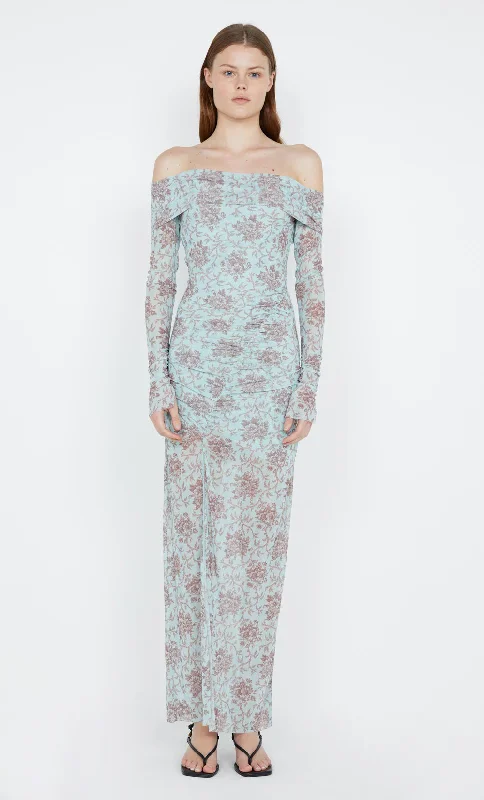 TWIGGY L/S GATHERED DRESS - JUNIPER FLORAL Sophisticated Women's 