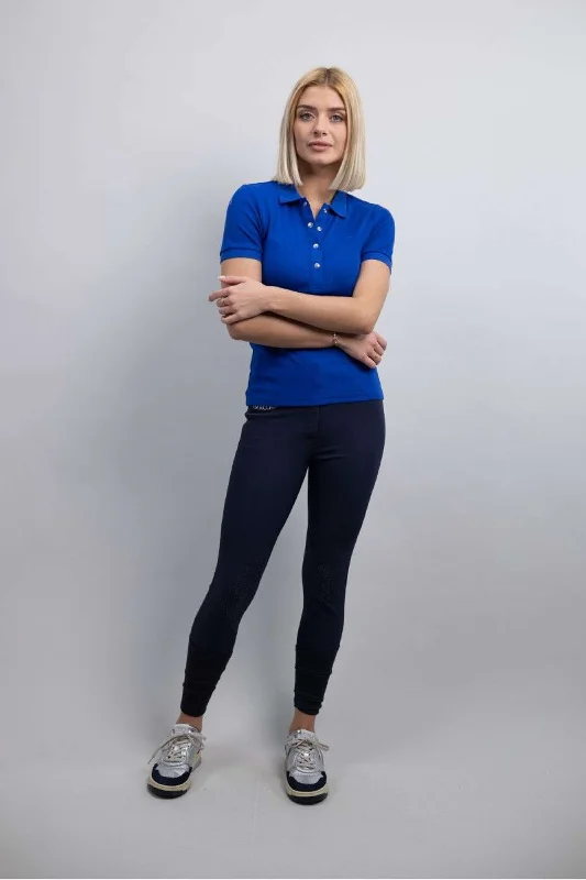 Harcour Polo Poly Femme Electric Blue Practical Women's Quick - dry