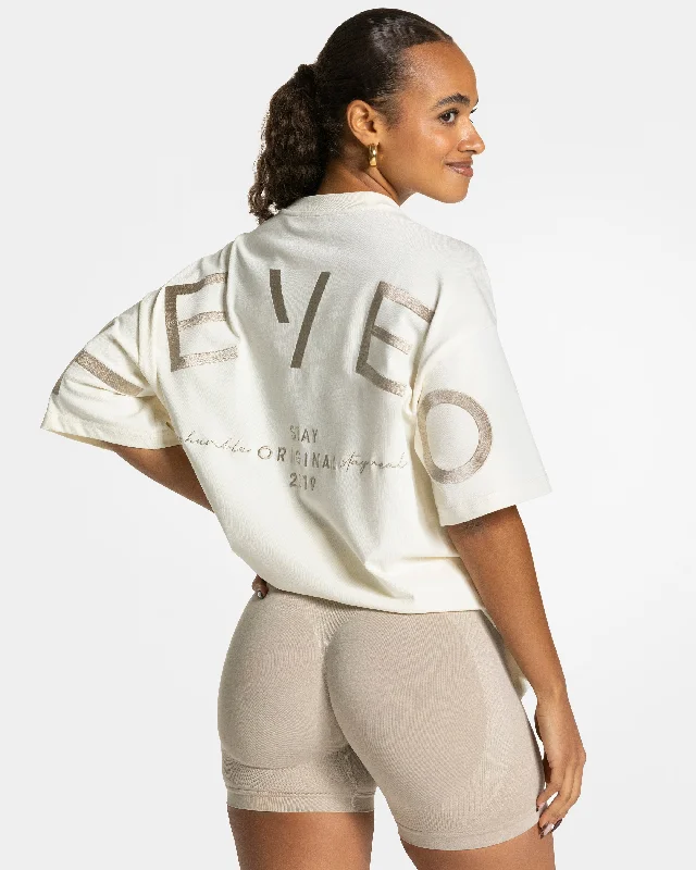 Signature Oversized T-Shirt "Latte" Artistic Women's Hand - painted