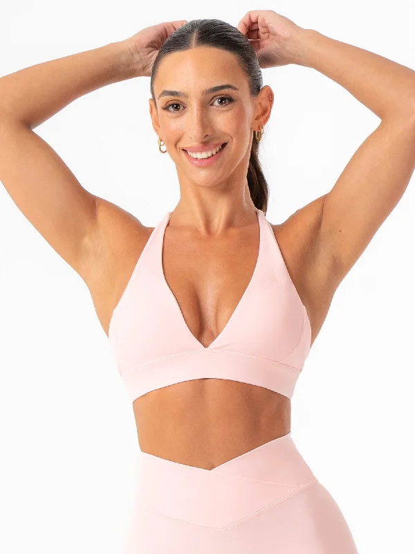 NKD Halter Sports Bra - Pink Musk