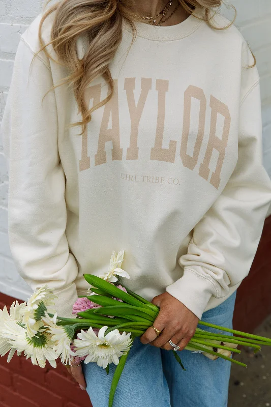 Taylor Block Sweatshirt in Ivory Geometric