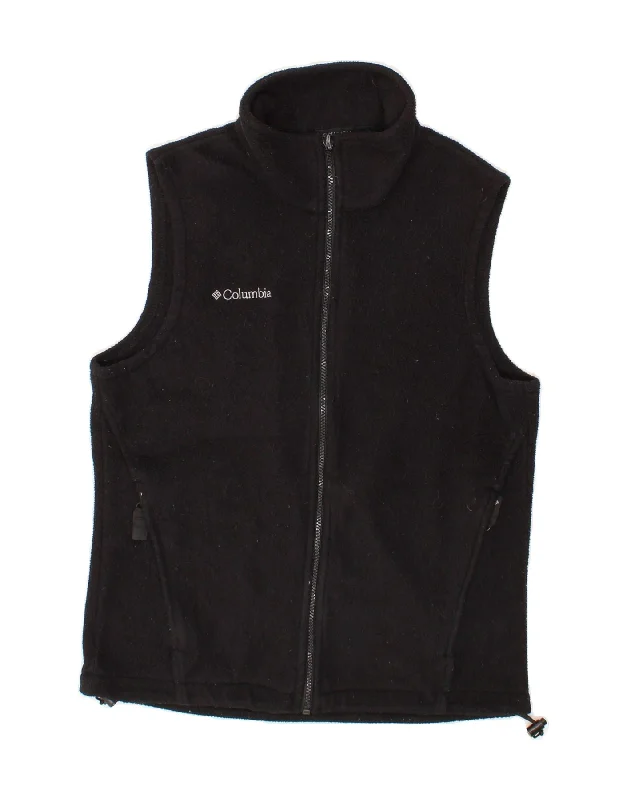 COLUMBIA Womens Fleece Gilet UK 14 Medium Black Polyester