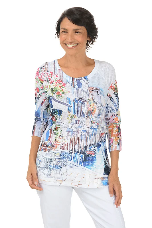 Venice Sequin Pocket Knit Top Streetwear Style for 