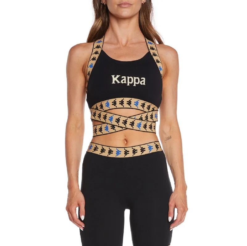 KAPPA WOMENS 222 BANDA IVOHIBE BRA TOP - BLACK