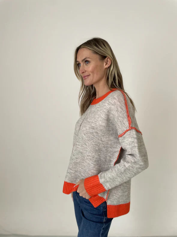 Bridget Grey/Orange Refined Women's Hand - crafted