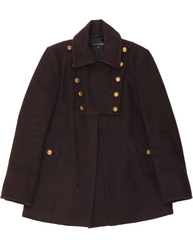 FRENCH CONNECTION Womens Overcoat UK 12 Medium  Brown Wool Artistic Women's Avant - 