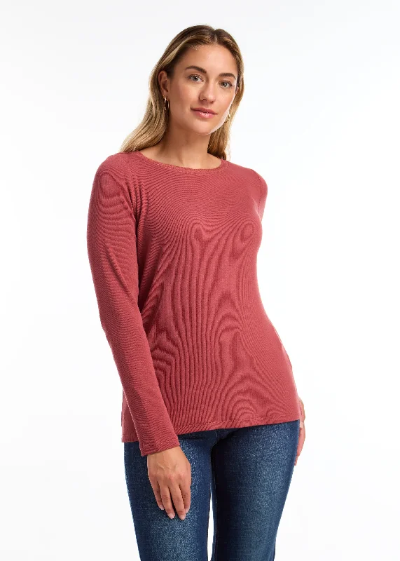 Long-Sleeve Boat Neck Top