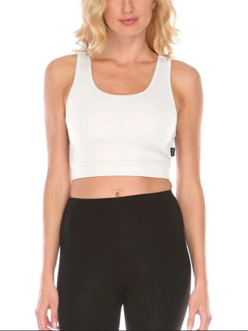 PJ Harlow Bra:30 Sporty Racer White Wireless Bralette Bra Cool Women's Skate