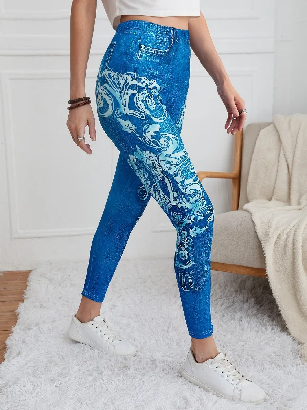 Casual Tribal Cropped Women Leggings