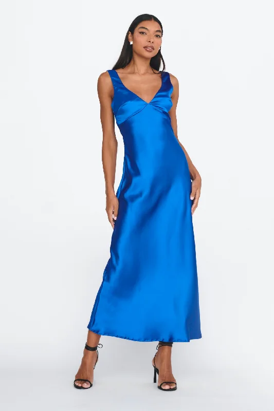 Jelena Draped Back Maxi Dress Sapphire Athletic Women's High - 
