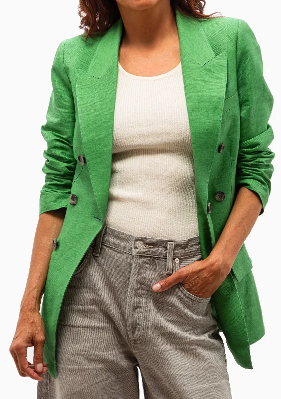 Crop Sleeve Not a DB Blazer | Kelly Green Artistic Women's Hand - painted