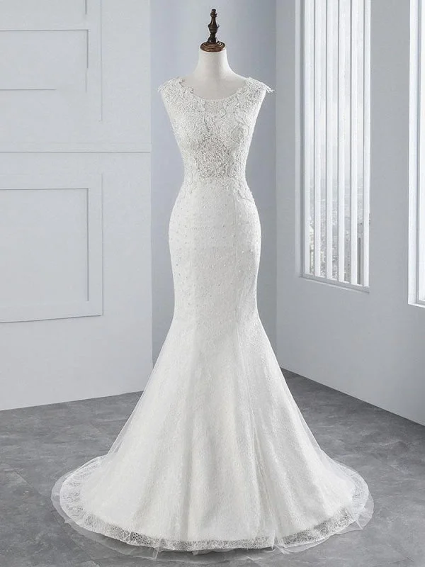 New Style Lace Mermaid Wedding Dresses Cozy Women's Winter
