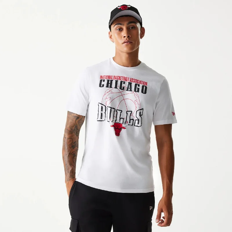 Chicago Bulls NBA Wordmark White T-Shirt Earthy Women's 