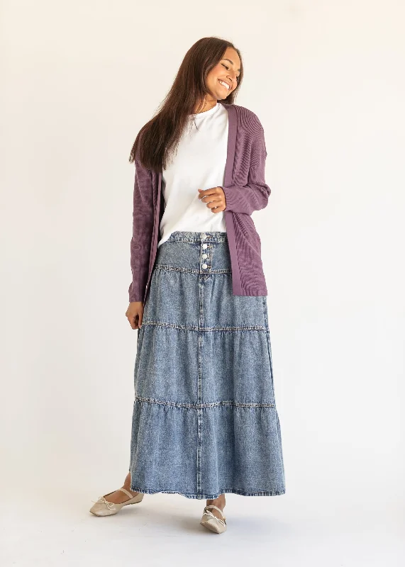 Essential Waffle Knit Cardigan Sustainable Organic