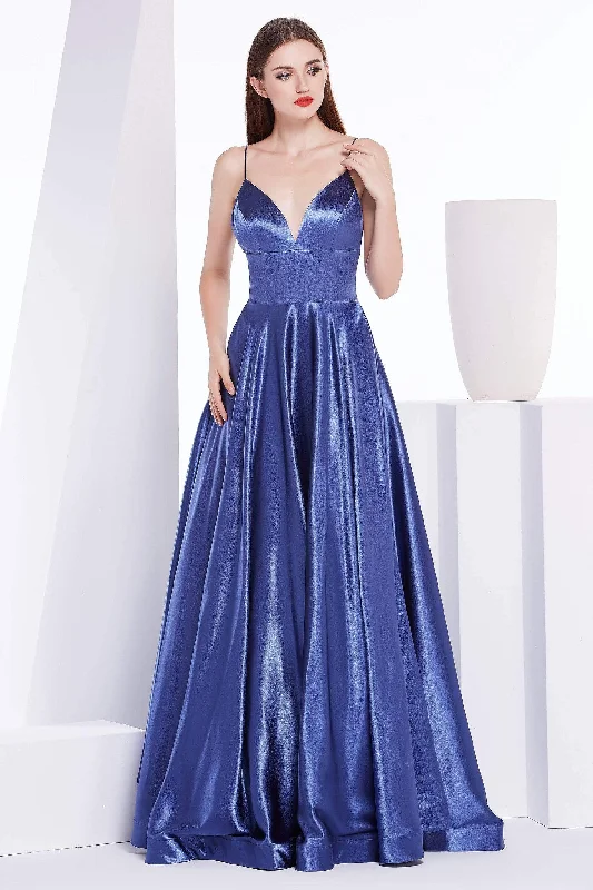 J'Adore Dresses - J14038 Deep V-neck Silky Satin A-line Dress Sporty Women's Tennis J'Adore Dresses - J14038 Deep V-neck Silky Satin A-line Dress Sporty Women's Tennis