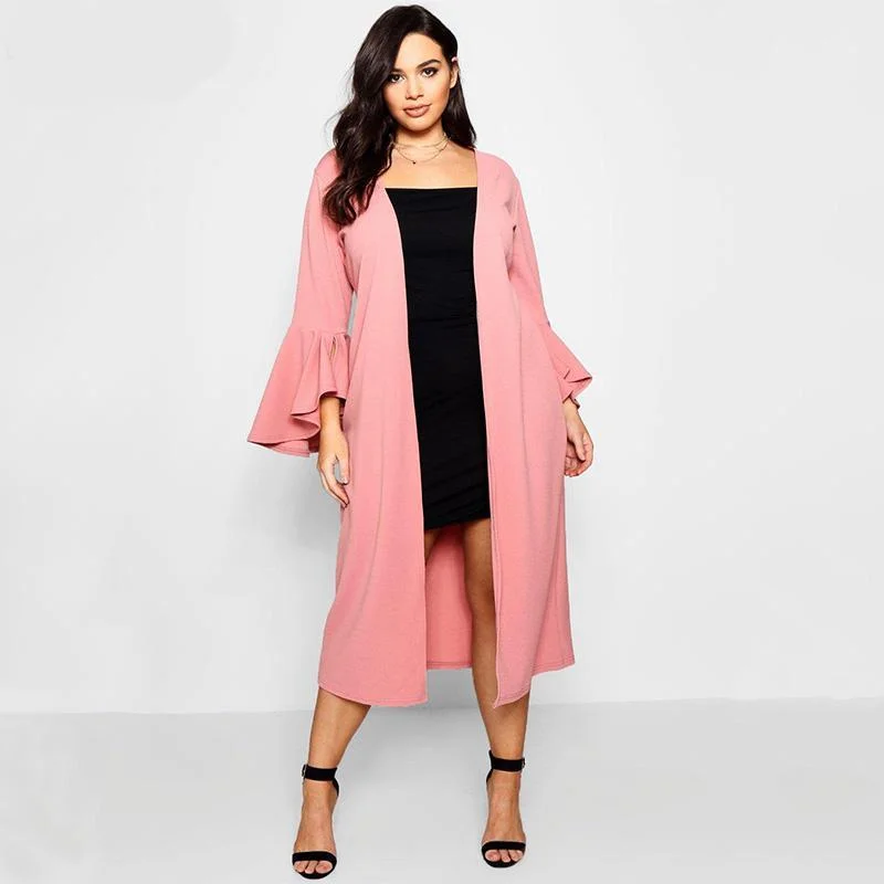 ANALUKE Jacket Trench Coat Winter Outerwear Monochromatic Office Style
