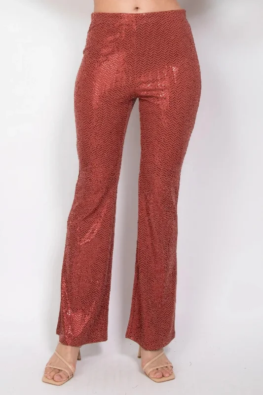 Sequined Fit & Flare Midrise Pants Dynamic Women's Moto